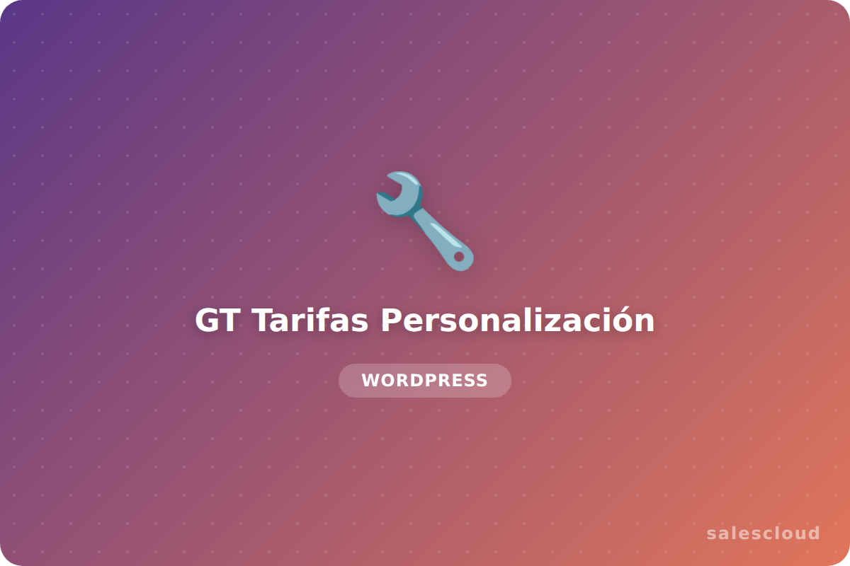 GT Tarifas Personalización — Motor de Precios por Personalización