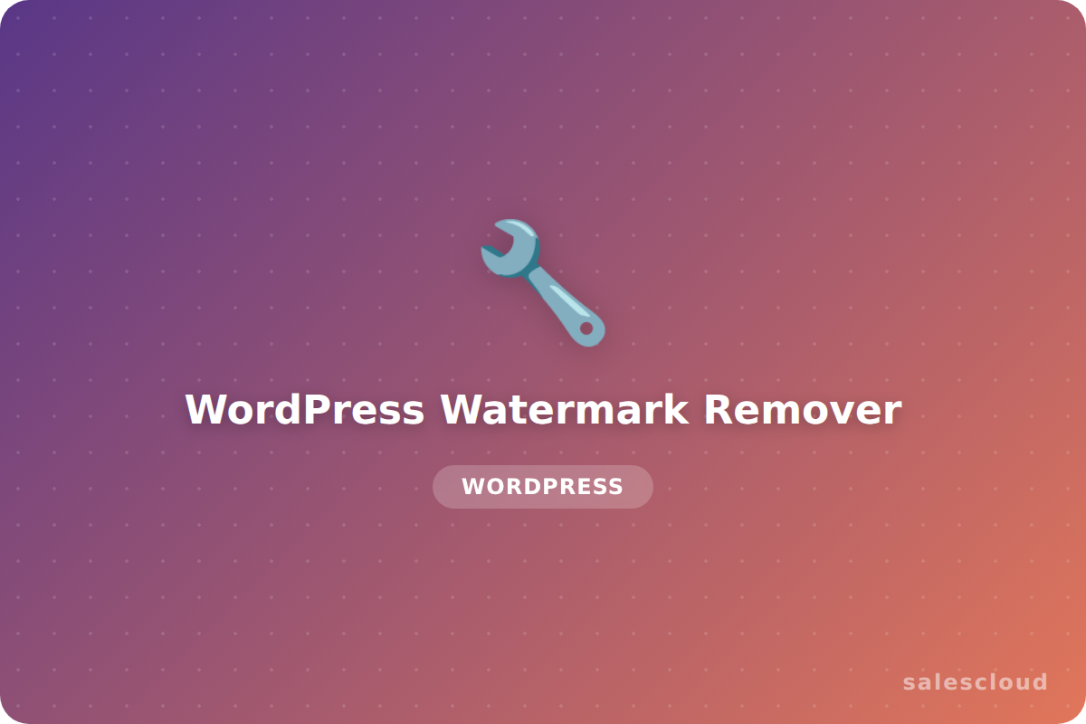 WordPress Watermark Remover — Eliminador de Marcas de Agua