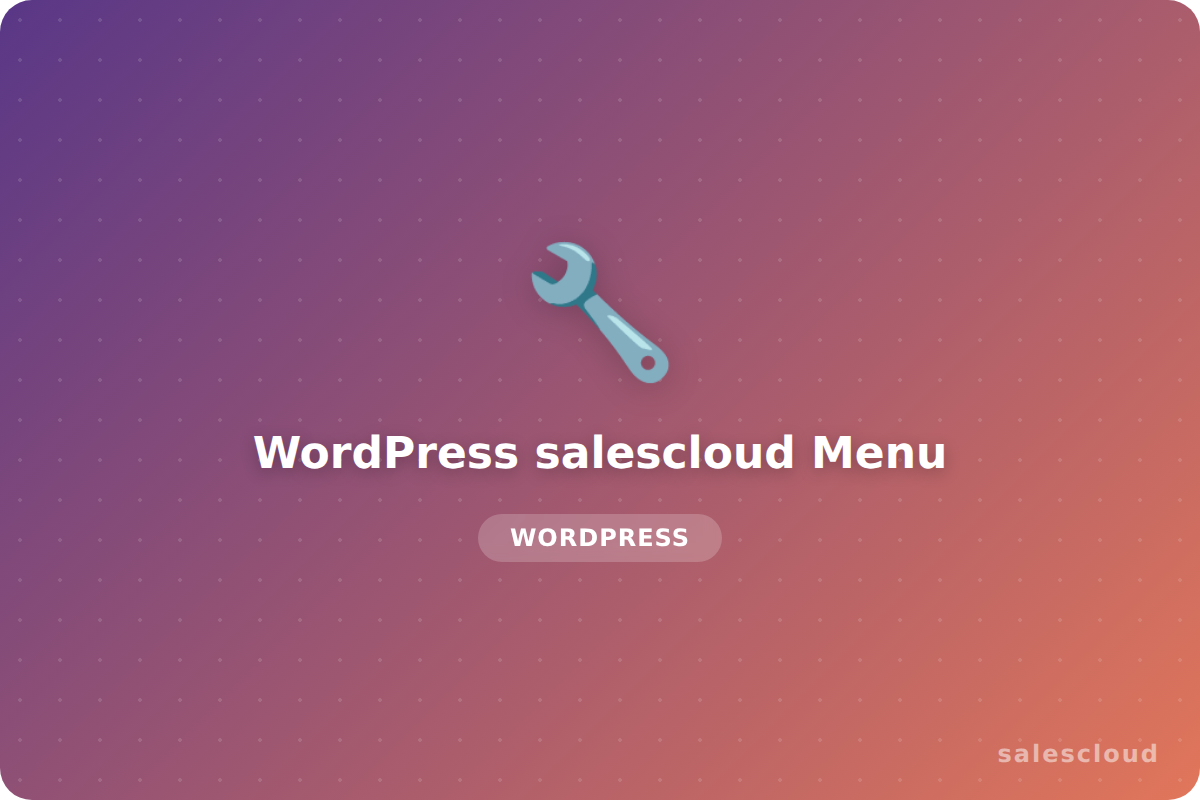 WordPress salescloud Menu — Mega Menú Personalizable