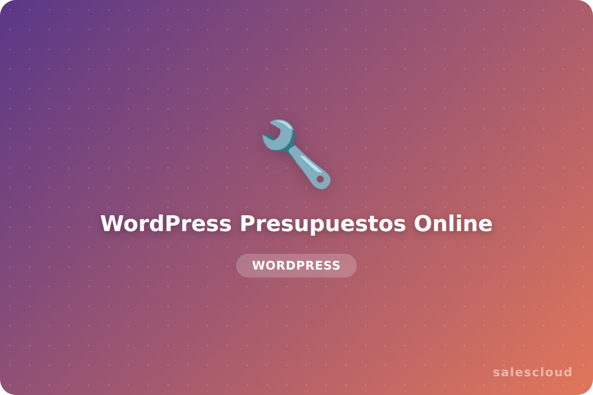 WordPress Presupuestos Online — Formulario de Presupuesto